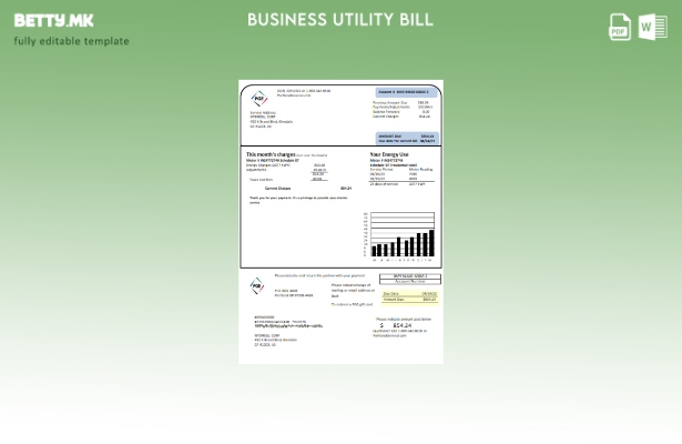 Модерен стил Орегон PGE шаблон за деловна сметка за електрична енергија за комун